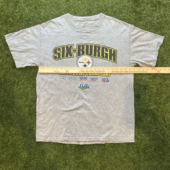 Vintage Y2K Pittsburgh Steelers Six-Burgh NFL Football Graphic T Shirt Mens XL - Picture 4 of 8